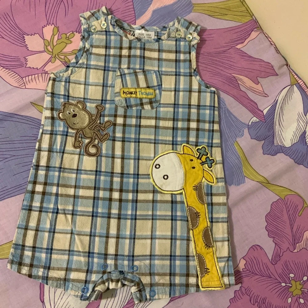 Like New Baby Rebels Plaid with Embroidery Bodysuit Toddler
